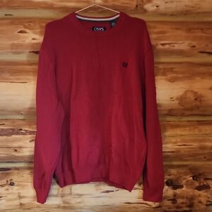 Chaps Men's Classic Red Crewneck Sweater